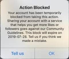 Instagram Action Blocked with an expiration date